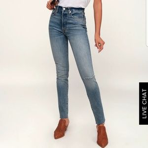 Stella high waisted medium wash skinny jeans